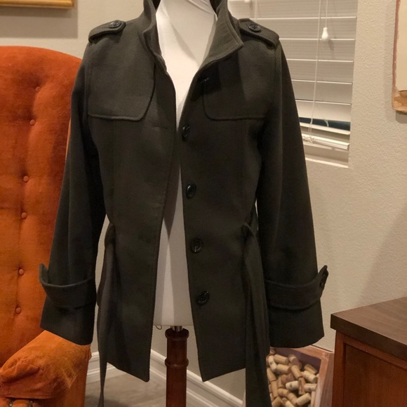 Like new TART COLLECTIONS olive green pea coat - Picture 2 of 7
